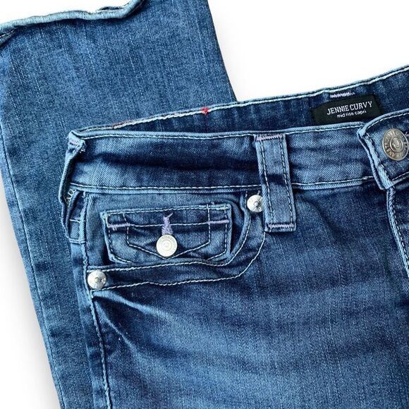 True Religion Jennie Curvy Mid Rise Capri Comfort Stretch Women’s size 28 - Picture 5 of 16